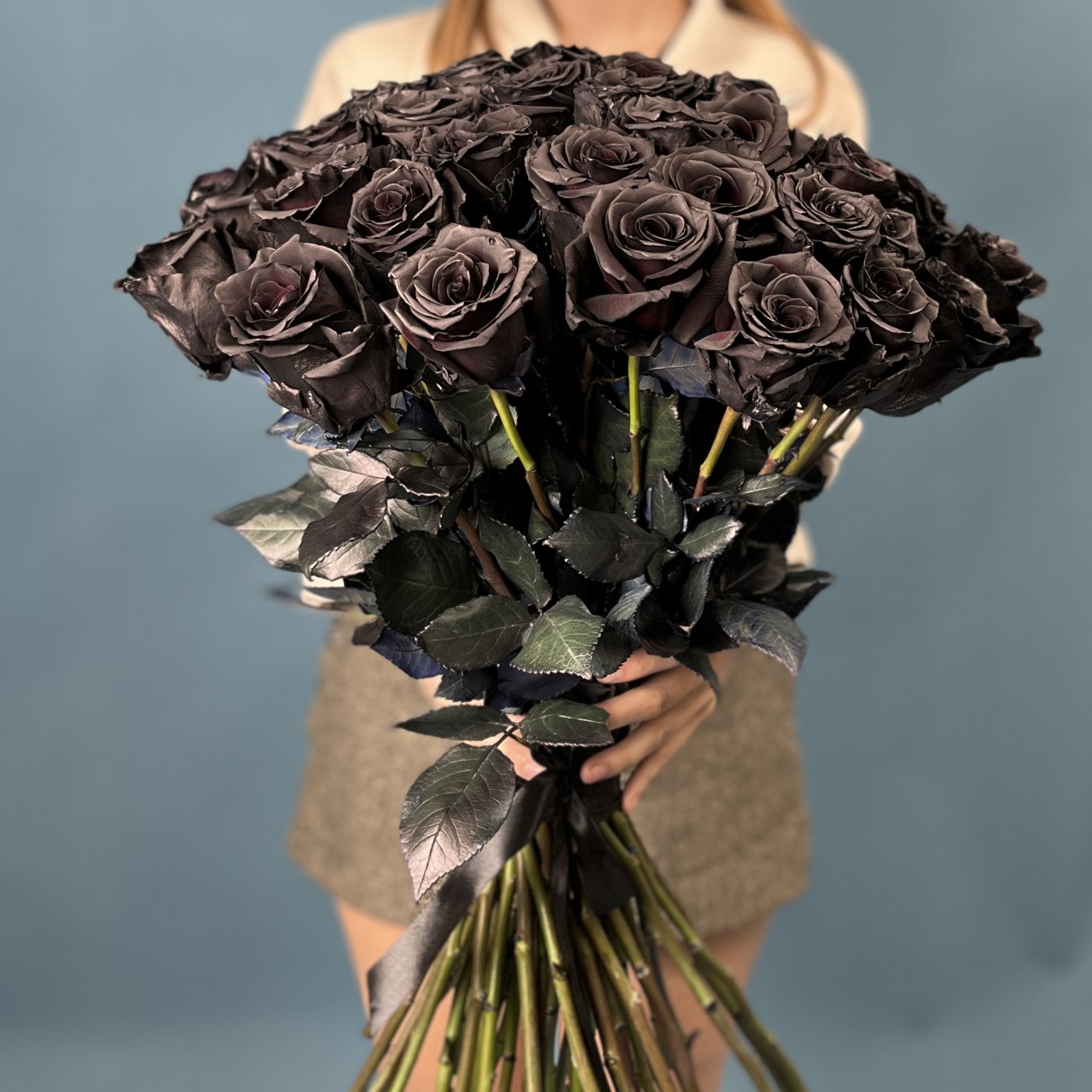 Букет из 51 чёрной розы