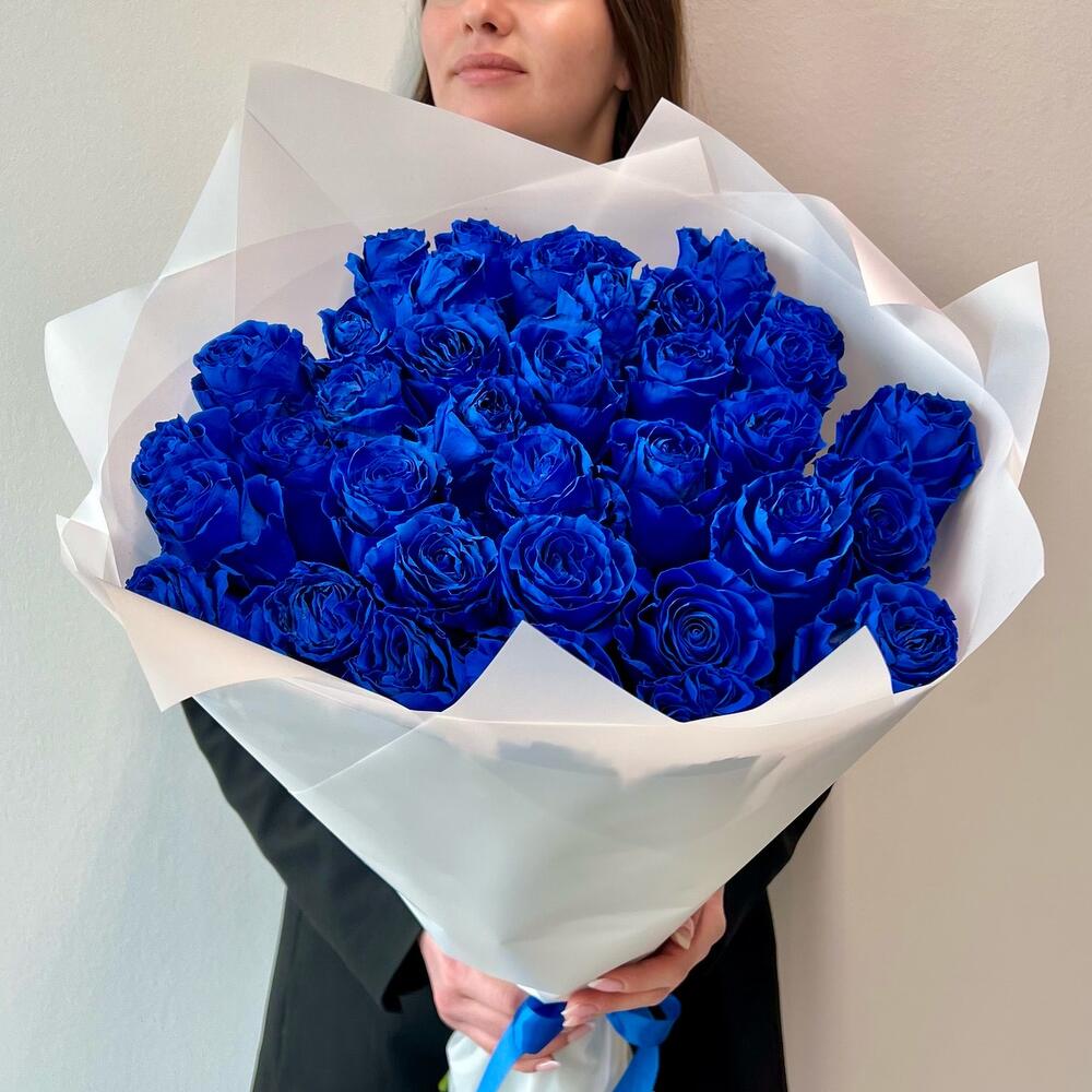 Букет из 35 синих роз Эквадор