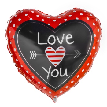 Фольгированное сердце Love you